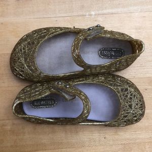 Mini Melissa Gold jelly shoes